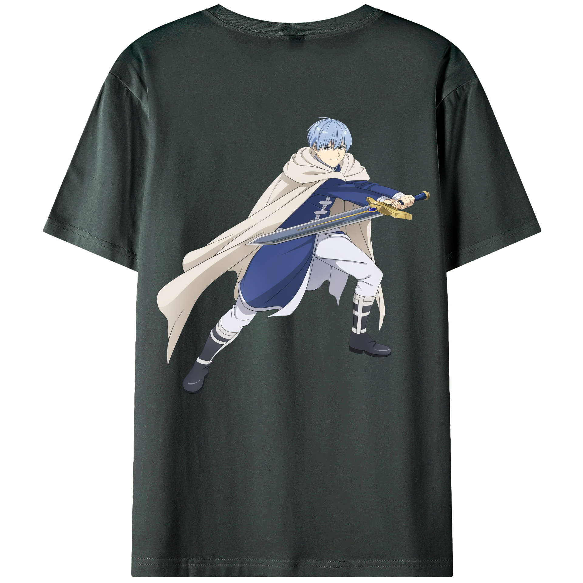 （画像用） 葬送のフリーレン Frieren 綿100％ メンズ半袖Tシャツ（バックプリント） 通気性